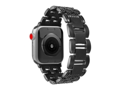 Bracelete para Apple Watch 46/49/45/44mm Aço Inoxidável com 5 Listras Preto XIAOMOYU