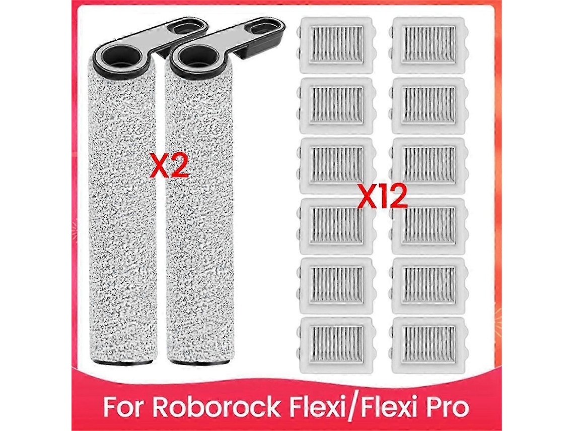 Escova principal de substituição e filtros de aspirador, compatíveis com Roborock Flexi/Flexi Pro, acessório para aspirador, fácil de substituir, durável.