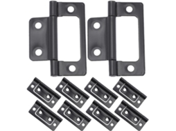 Cabilock Conjunto De 10 Dobradiças Ferro Preto Reforçadas Para Armários, Com Fechamento Automático, Ideais Para Portas