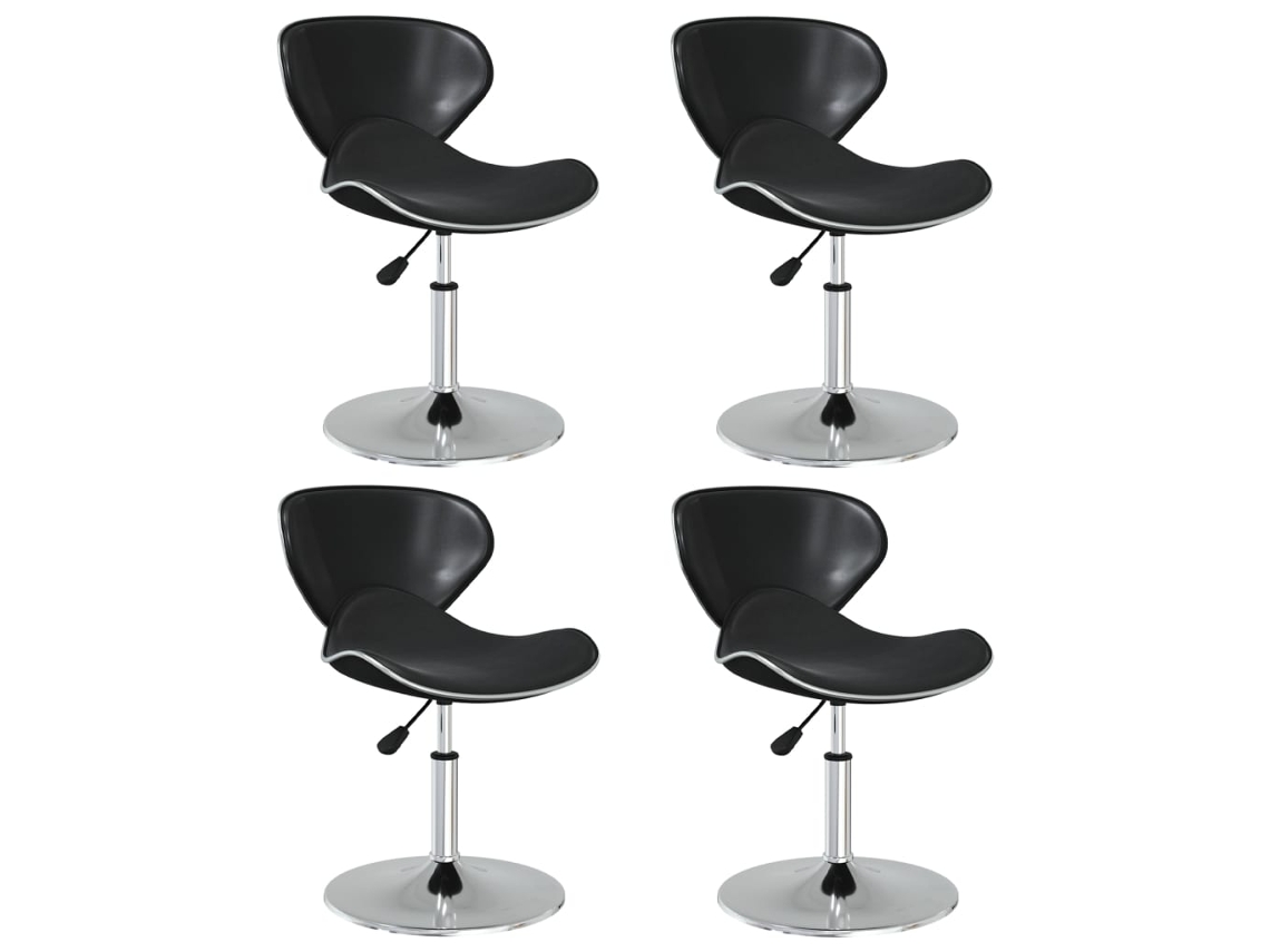 Vidaxl Cadeiras De Jantar 4 Pcs Couro Artificial Preto