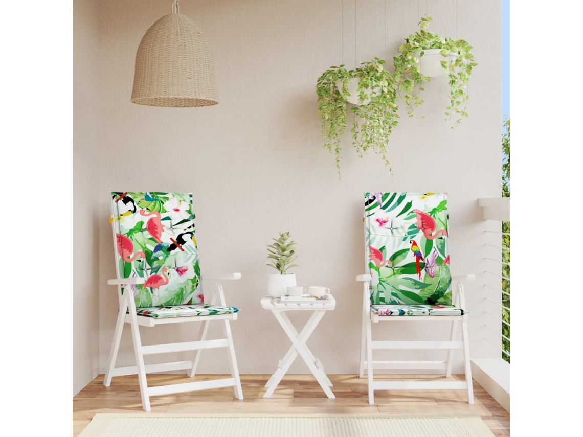 Vidaxl Almofadões Para Cadeiras Altas De Jardim 2pcs Tecido Multicolor