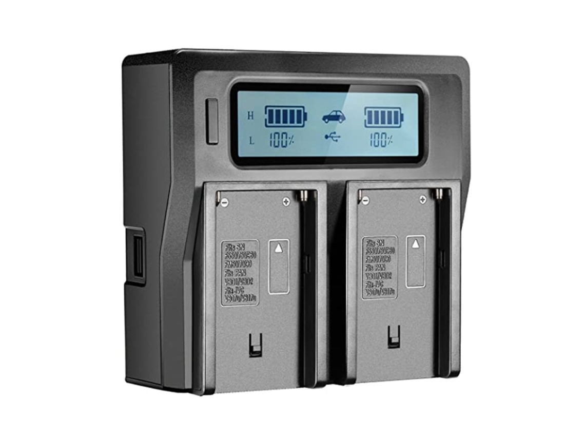 Carregador HALINUIA para Sony Bp u30/u60/u90 com Visor Lcd Duplo, Usb e Carregamento Rápido
