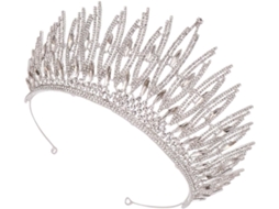 Coroa De Noiva Barroca Prateada, Tiara De Fada, Leve E Resistente Ao Desbotamento.