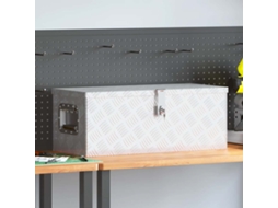 Vidaxl Caixa De Arrumação 70x31x27 Cm Alumínio Prateado