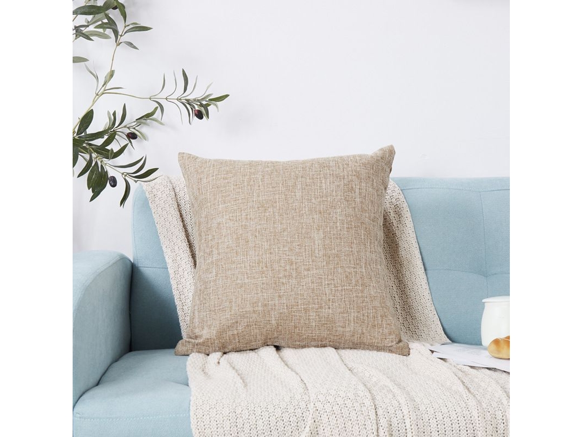 2026 fundas de Almohada Decorativas de Lino 2uds 45x45cm, Café Claro para Sofá, Sala de Estar, Silla