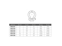 Manilha de Proa Prateado 12 Mmwichard