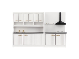 Mali 2pcs Móveis de Madeira Miniatura para Casa de Boneca 1:12 Armário Cozinha
