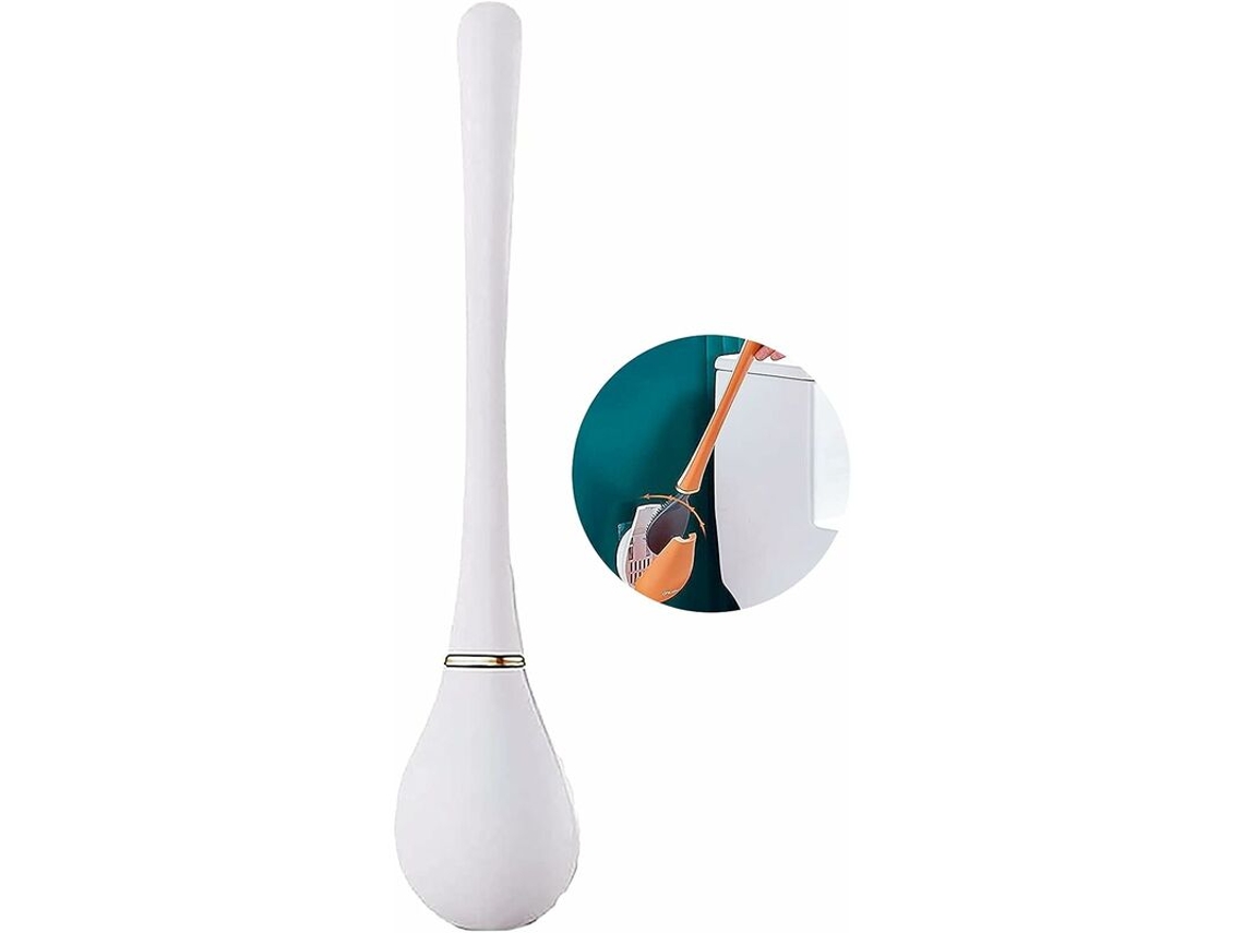 Escova de silicone com suporte, cabeça de limpeza dupla, para parede e chão