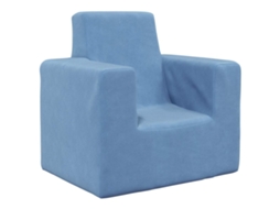 Vidaxl Sofá Infantil Pelúcia Macia Azul