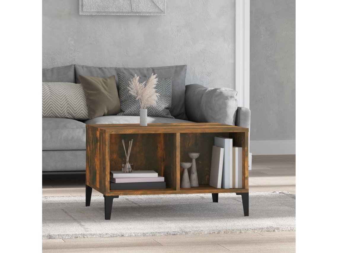 Vidaxl Mesa De Centro 60x50x36,5 Cm Derivados Madeira Carvalho Fumado