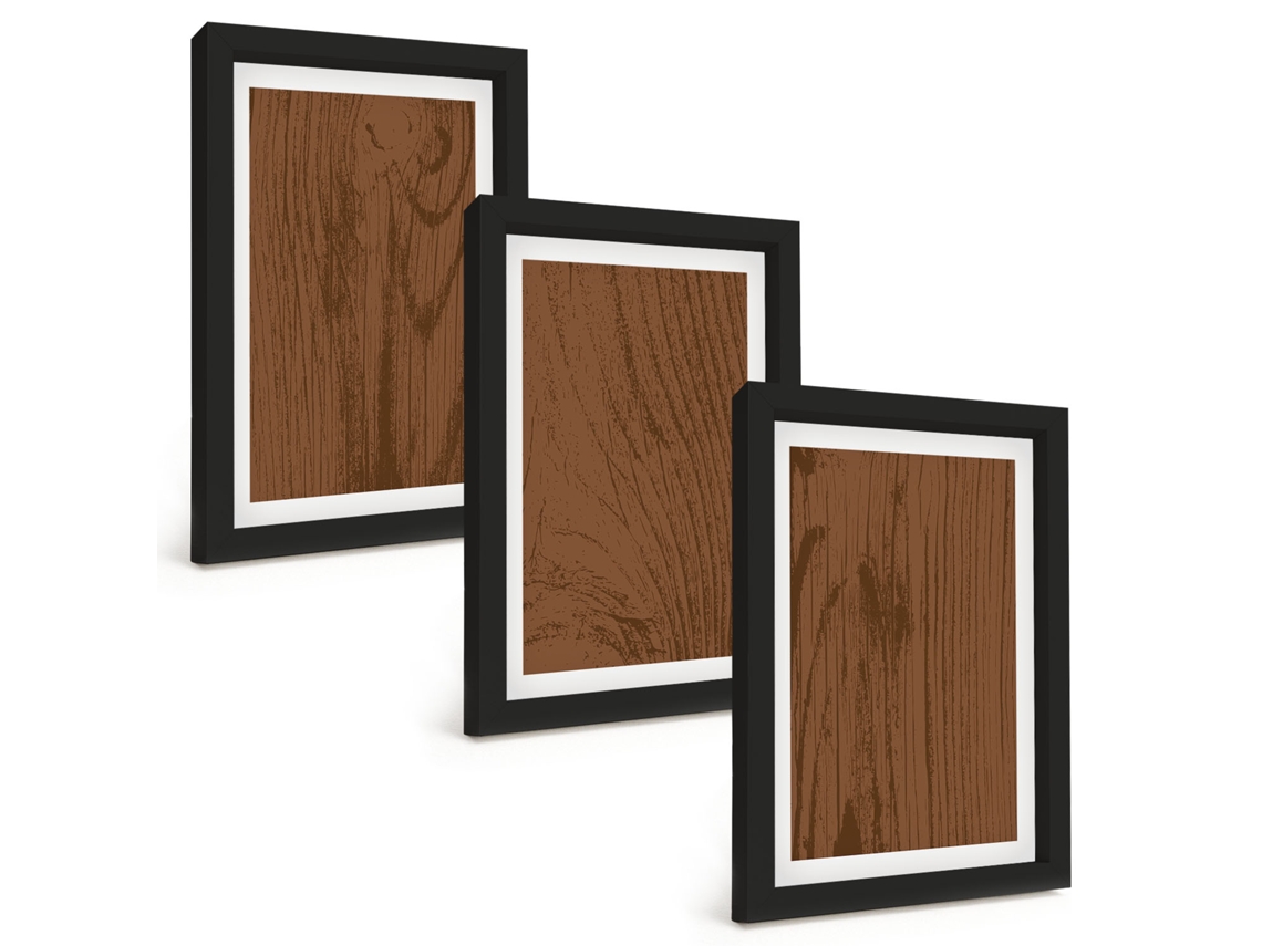 Pinturas Murais Modernastextura De Casca De Madeira, Minimalismo Moldura Preta Fotos Para O Corredor Espelharte (3 Peças 20x30 Cm)