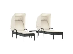 Sun Lounger, Sun Loungers Vidaxl Preto Rattan / Vime (n/a)
