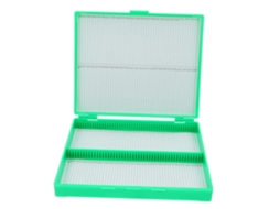 Caixa Para Lâminas De Microscópio Em Plástico Verde, Impermeável E Com Grande Capacidade Para 100 Lâminas