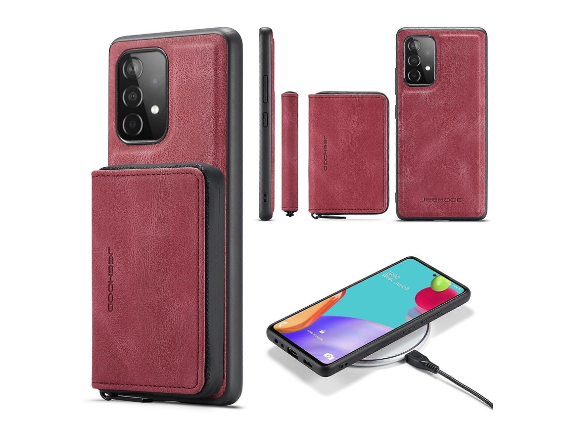 Capa De Couro Jeehood Com Zíper Magnético Horizontal Para Samsung Galaxy A33 5g