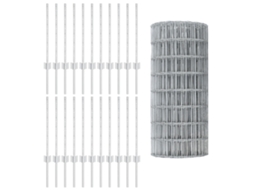 Conjunto 1 Barreira Externa Vidaxl Prateado Aço (50 X 0,6 M)