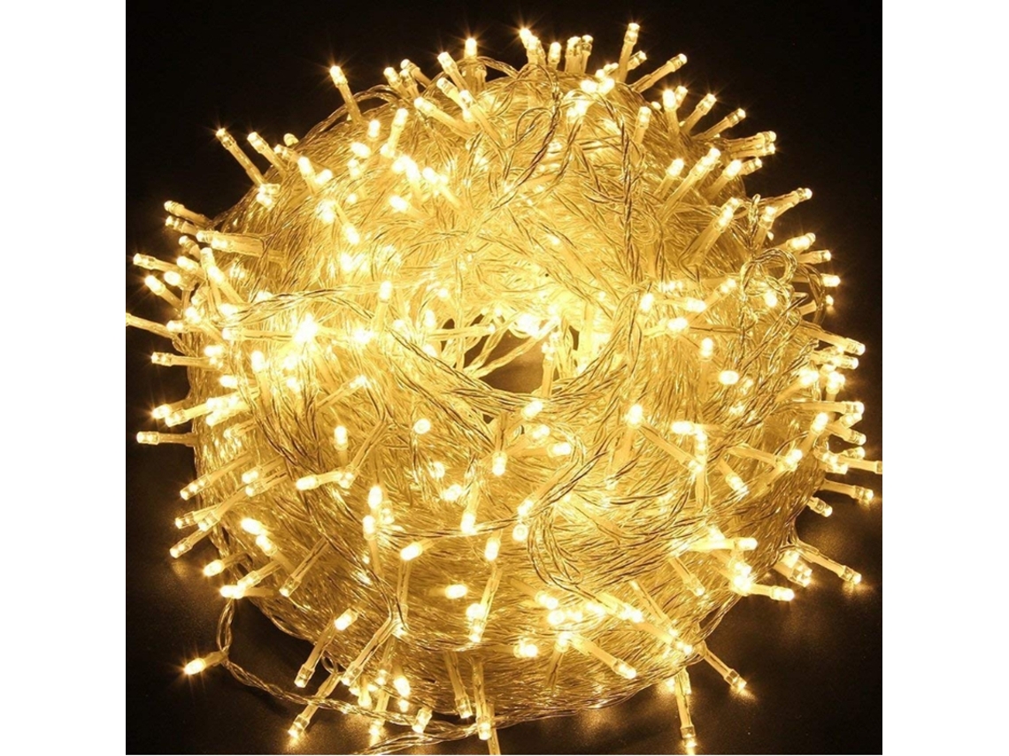 Design À Prova D'água e Sem Fio para Conectar na Tomada MDUG (fio de Luzes Led de 50m com Luz Quente e 400 Leds)
