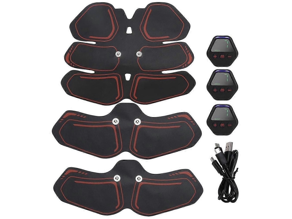 Adesivo Ems Portátil para Treinamento Muscular Abdominal com Visor Digital e Carregamento. GOKOCO