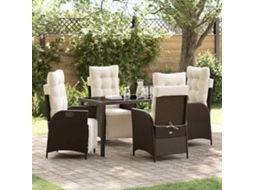 Vidaxl Conjunto De Jantar Para Jardim 5 Unid. Castanho Vime Pe
