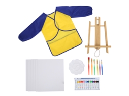 Mali conjunto de Tinta Acrílica Diy para Crianças com Pincéis e Avental Kit de Arte Infantil