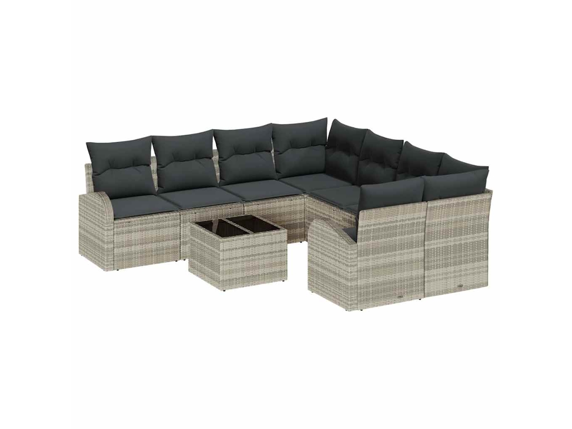 Maison Exclusive - Conjunto De Sofás 9 Pcs Cinza Claro E Cinza Escuro Vime Pe