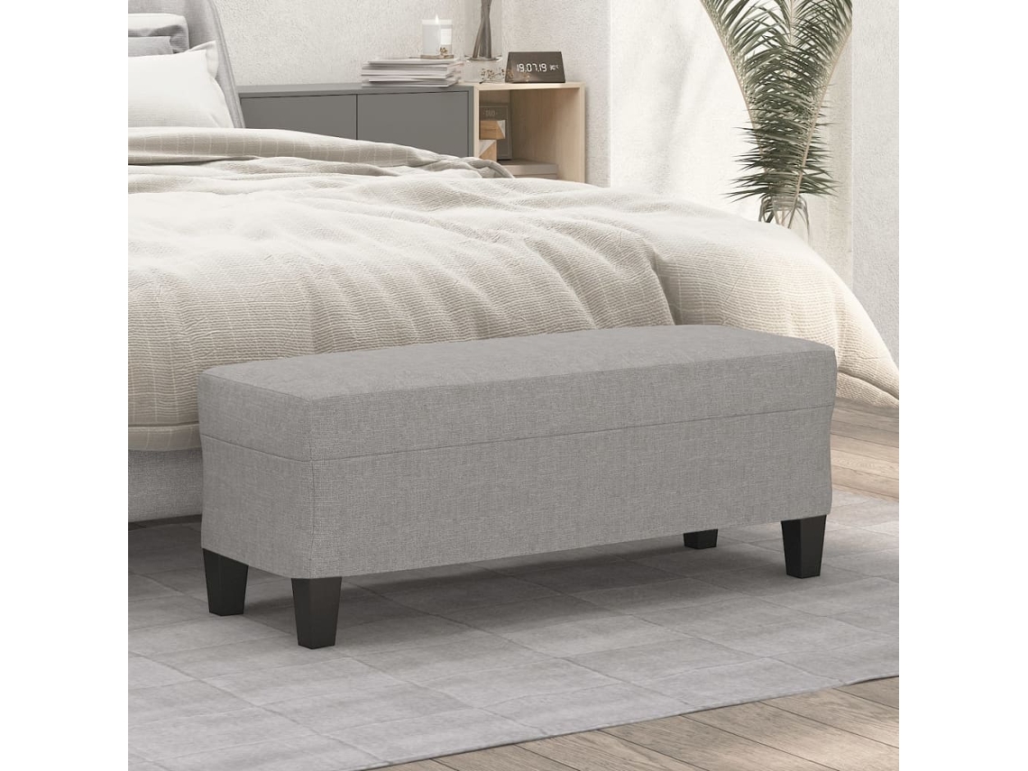 Vidaxl Banco 100x35x41 Cm Tecido Cinza-claro