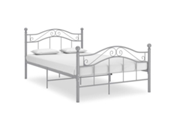Vidaxl Estrutura De Cama 120x200 Cm Metal Cinzento