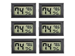 6pack Mini Higrômetro Medidor De Umidade Interior Higrômetro Medições Digitais Umidade Com () Para G