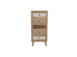 Chiffonier de Abeto em Linho 48x35x106cm ALEXANDRA HOUSE LIVING