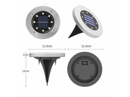 12pcs Luz Solar Led Externa Resistente À Água Luz Solar Para Jardim Villa Parque 4 Unidades 8 Leds Quentes