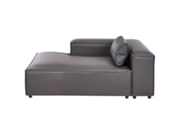 Chaise Longue À Direita Beliani Brande De Tecido Preto 121x184x70
