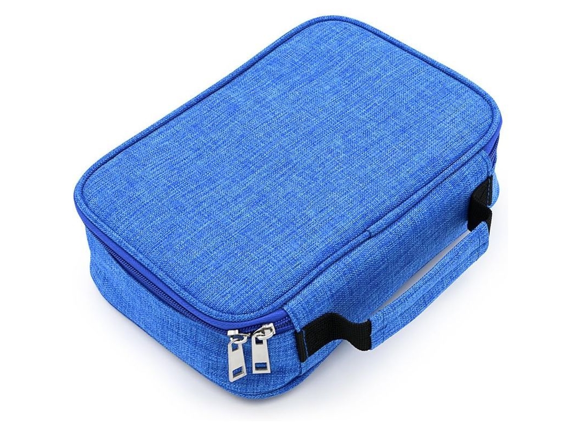 2026 estuche de Lápices Con Cremallera de Alta Capacidad Funda Multifuncional para Papelería (azul)