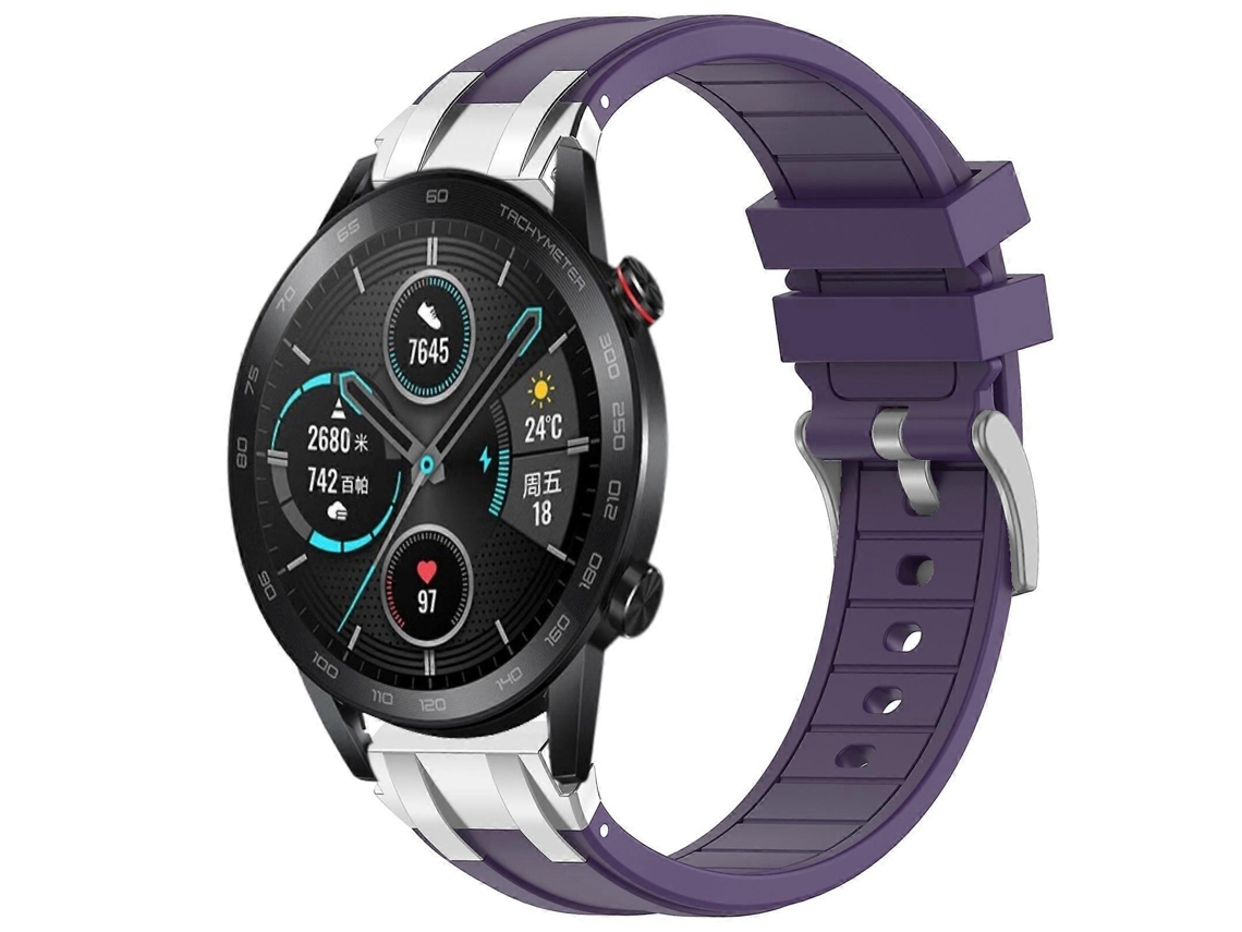 Pulseira De Silicone Royal De 22 Mm Com Fecho De Liberação Rápida Prateado