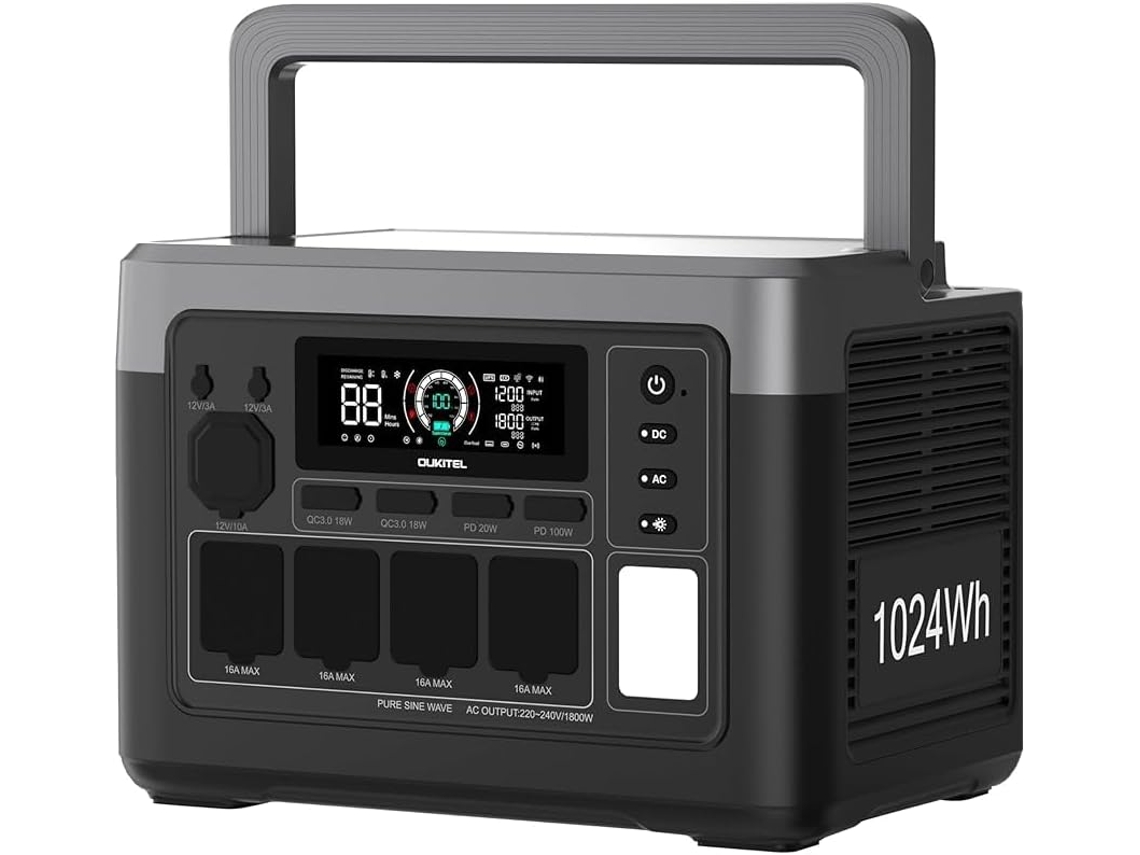 Estações De Energia Portátil P1000e Plus De 1024 Wh Com Bateria Lifepo4, Compatível Com Carregamento Rápido E Controlo Por Aplicação Para Acampamentos