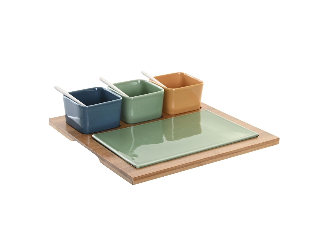 Tábua Para Aperitivos DKD HOME DECOR (8 Peças - 30x30x6cm)