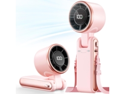 Ventilador Turbo 9m/s 3 Em 1 Dobrável Portátil Com 5 Níveis De Velocidade (rosa)