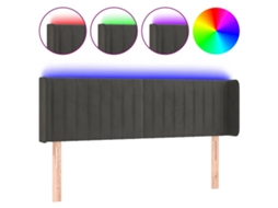 Cabeceira de Cama com Luzes Led Veludo Cinza Escuro MAISON EXCLUSIVE (147x16x78 cm)