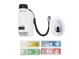 Microscópio De Bolso Mini Com Luz Led 60x A 120x Pequeno Portátil Com Alça Redonda Para Crianças
