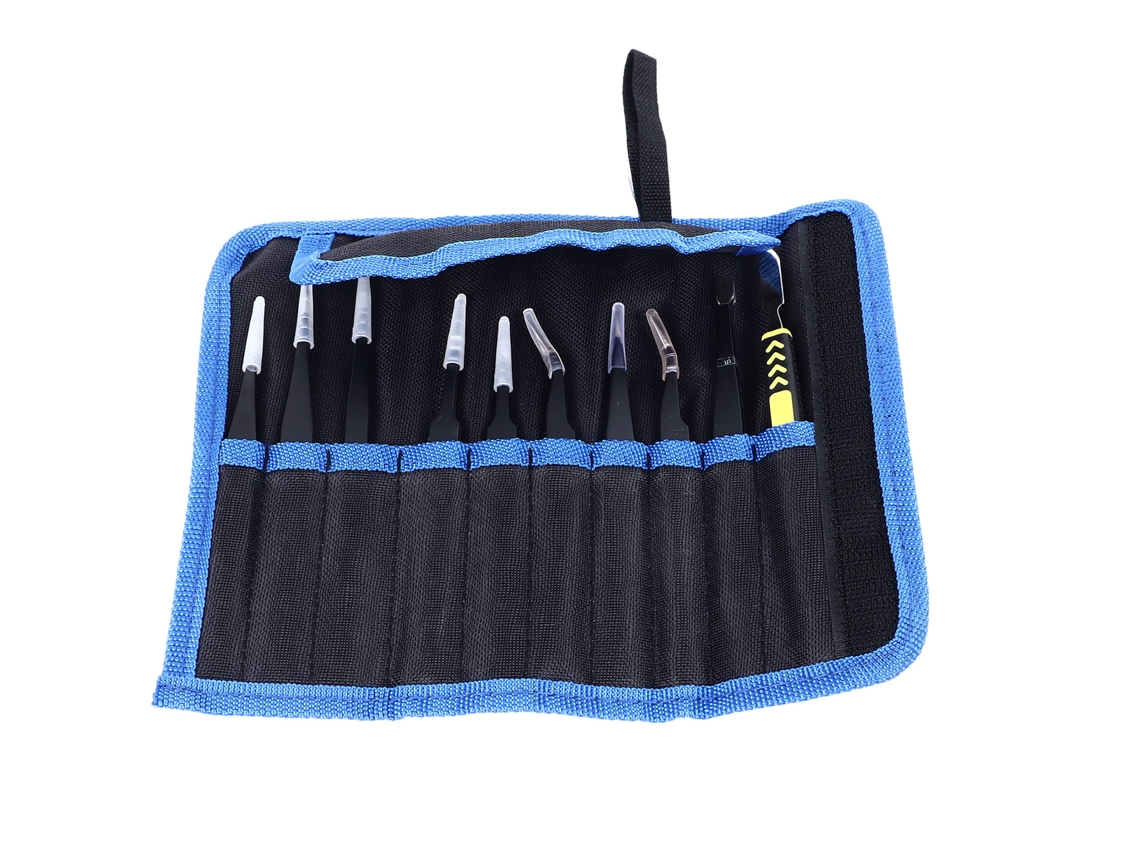 Kit De Pinças De Arte 10pcs Aço Inox Com Bolsa De Armazenamento