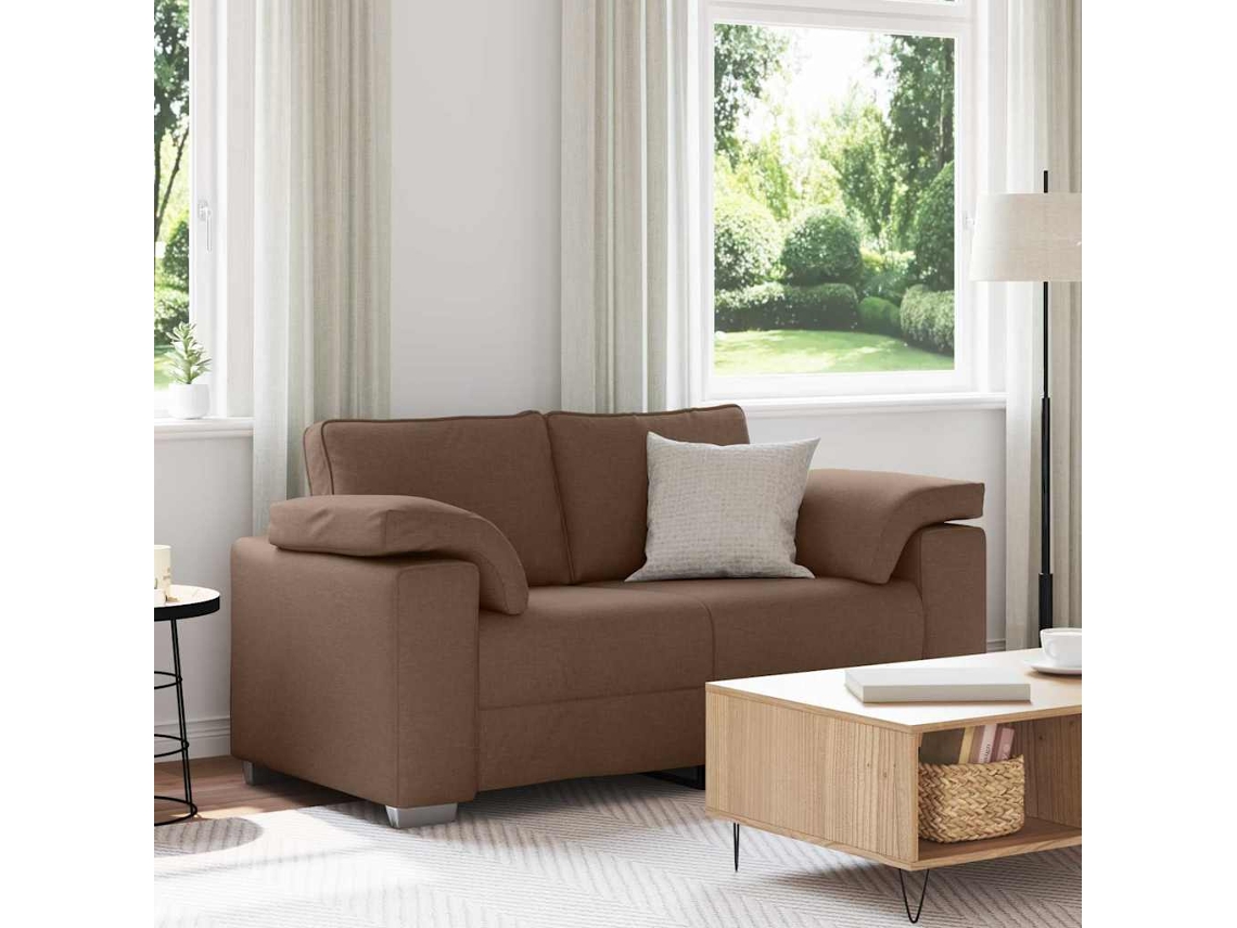 Vidaxl Sofá De Dois Lugares Castanho 160 Cm Tecido