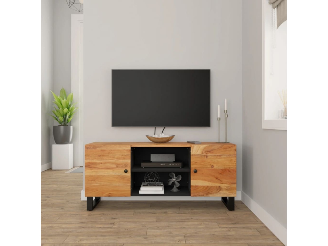 Vidaxl Móvel De Tv 105x33x46 Cm Madeira De Acácia Maciça