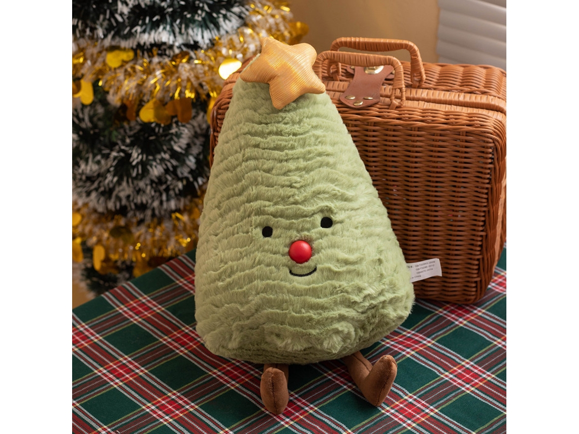Brinquedo de Pelúcia, Almofada para Sofá MDUG (árvore de Natal Colorida Verde 30cm)