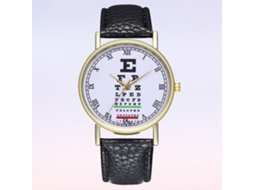 Reloj De Cuarzo Con Correa De Cuero Pu Letras Romanas Unisex Negro Zhoulianfa
