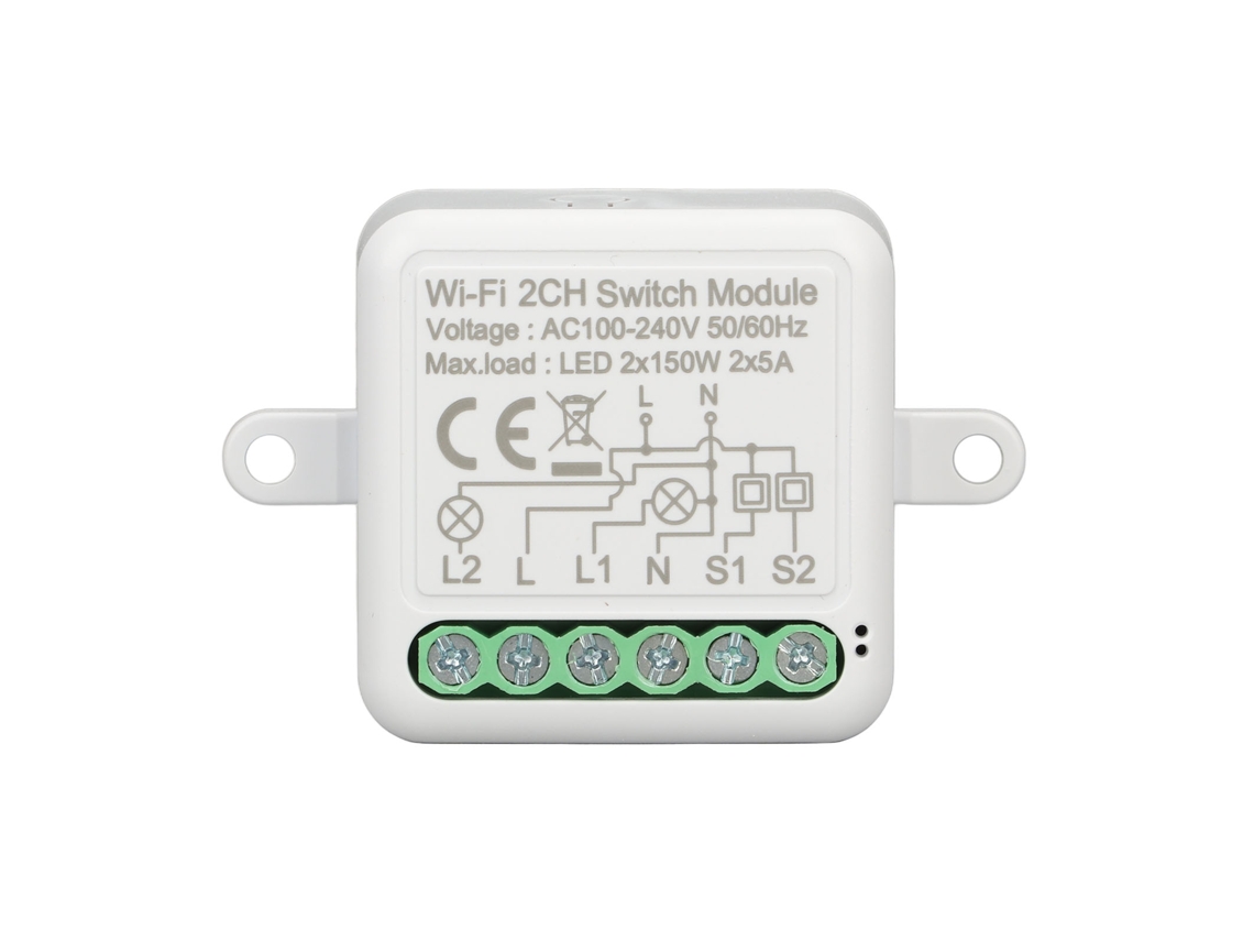 2026 módulo de Interruptor Wifi com Relé 2ch Controle Remoto por App Tuya para Luz Ac 100 240v