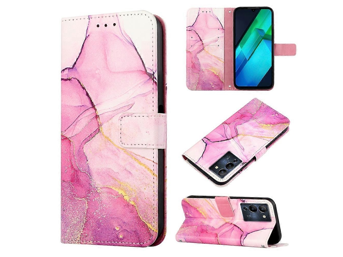 Capa De Celular Flip Em Couro Com Estampa De Mármore Para Infinix Note 12 G96 Pt003