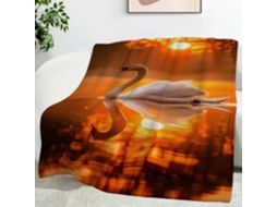 Manta Sunset Swan 180x200 Cm Multifuncional Macia e Aconchegante de Flanela para Cama Cobertor Cochilo no Escr