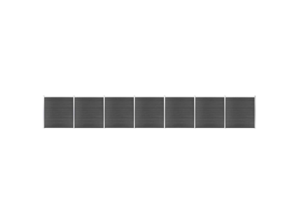 Vidaxl Conjunto De Painel De Vedação Wpc 1218x186 Cm Preto