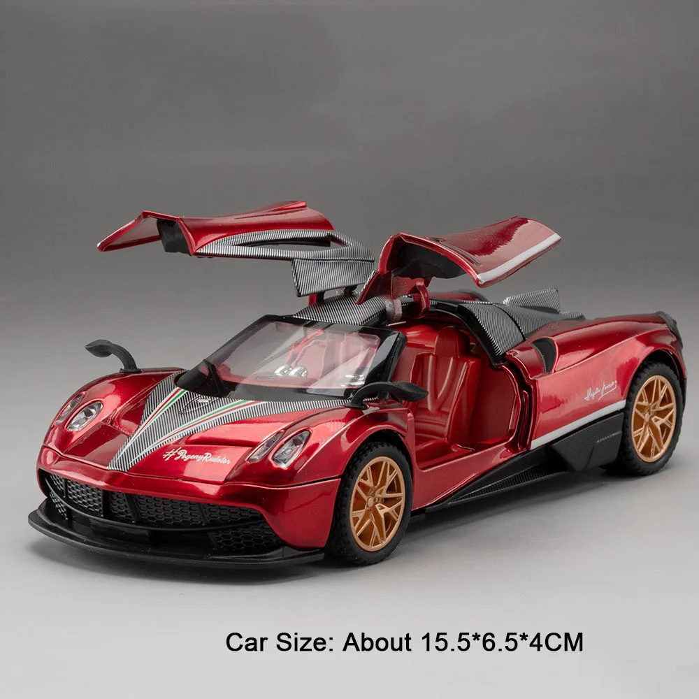 (vermelho Huayra) 1:32 - Miniatura De Carro Esportivo - Liga Metálica Fundida - Portas Que Abrem