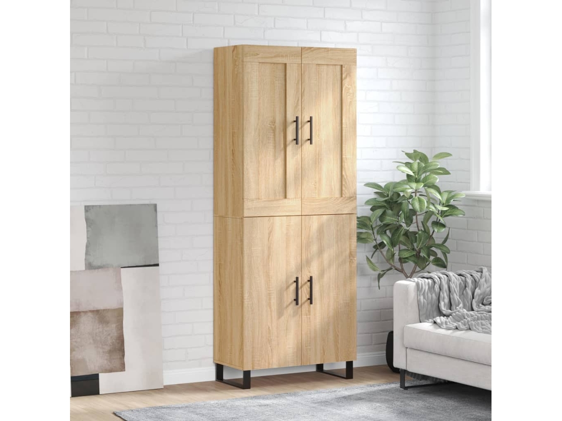 Vidaxl Armário Alto 69,5x34x180 Cm Derivados De Madeira Cor Sonoma