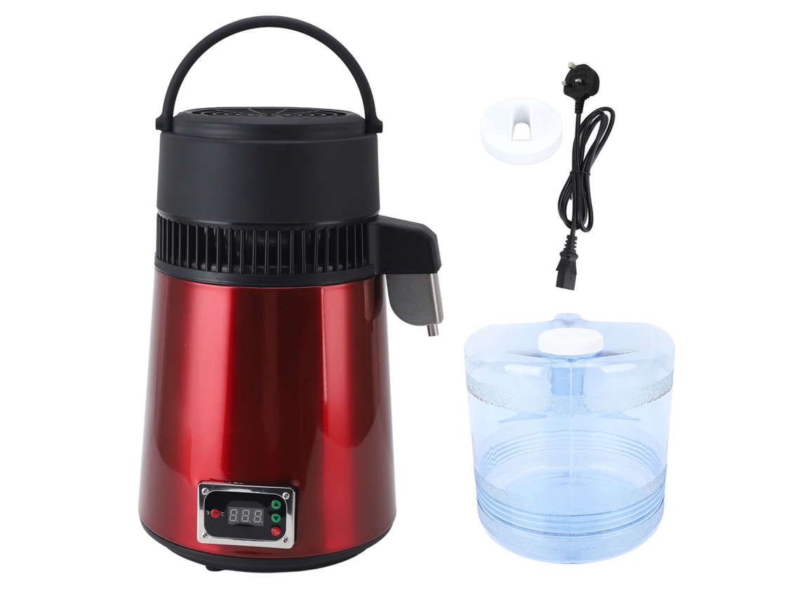 Laxiscreed Máquina Automática De Água Destilada 4l Em Aço Inox Vermelho Para Saúde