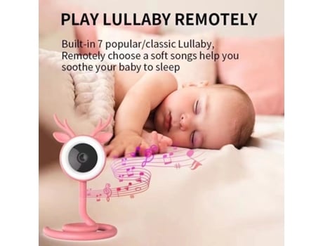 Babá Eletrônica Com Wi Fi, Luz Noturna, Câmera Sem Fio, Display De Temperatura E Monitoramento Remoto Via Celular Fwinl (padrão Europeu)